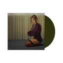 luck … or something vinyl record in olive green (Dirty Martini Edition) with album cover art of Hilary Duff kneeling by curtained window