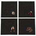 Holiday Things Embroidered Cocktail Napkins (Set of 4)