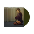 luck … or something vinyl record in olive green (Dirty Martini Edition) with album cover art of Hilary Duff kneeling by curtained window