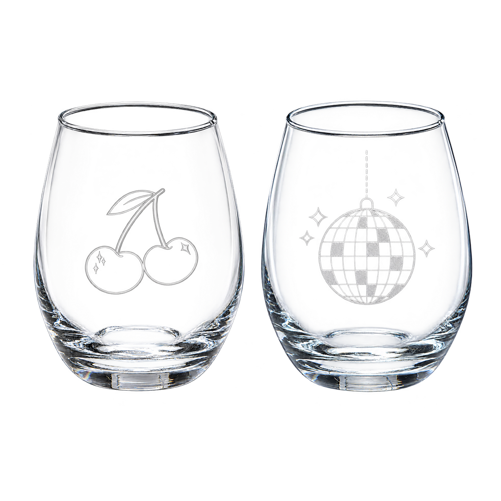 Holiday Things Stemless Wine Glass Set